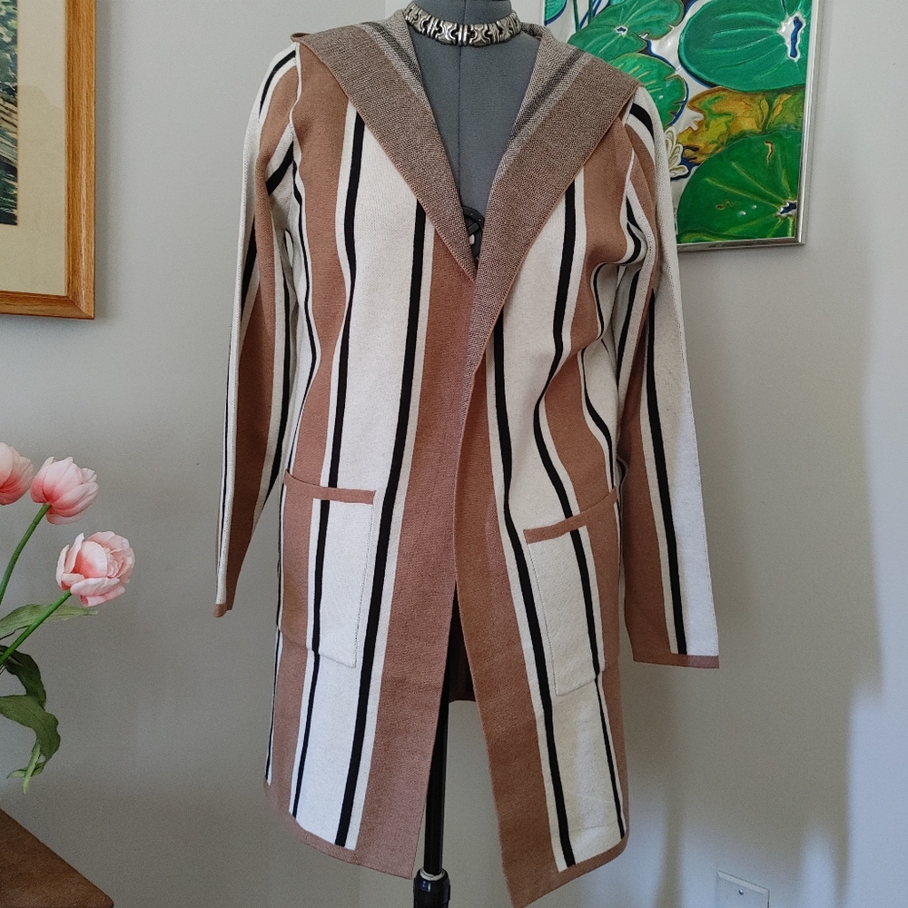 Keren Hart Striped Hooded Sweater